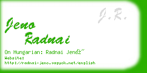 jeno radnai business card
